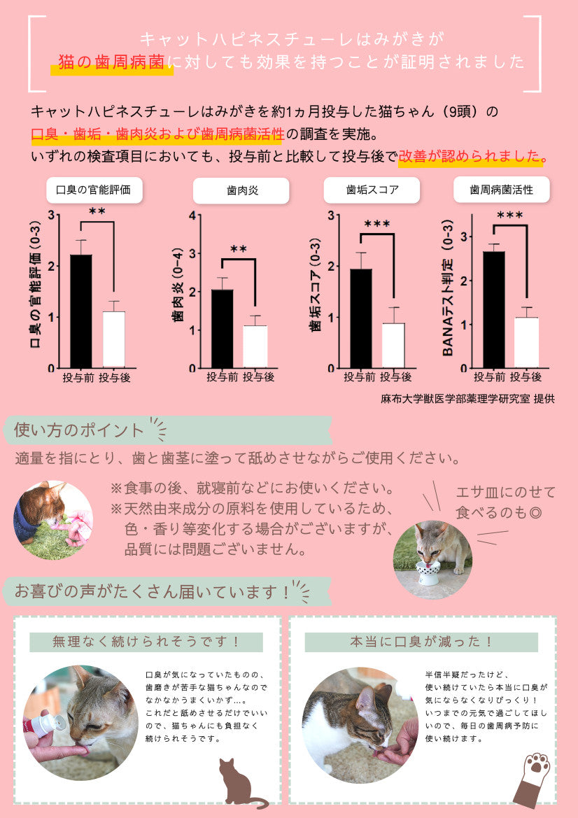 キャットハピネスチューレはみがき